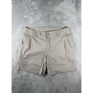 LL Bean Explorer RipStop Shorts Mens 35 Beige Fixed Waist 8" Inseam